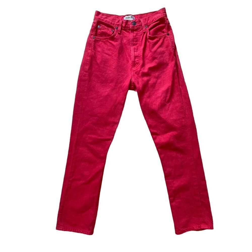 AGOLDE RED JEANS SIZE 24 CUT 42797 STYLE A056-814